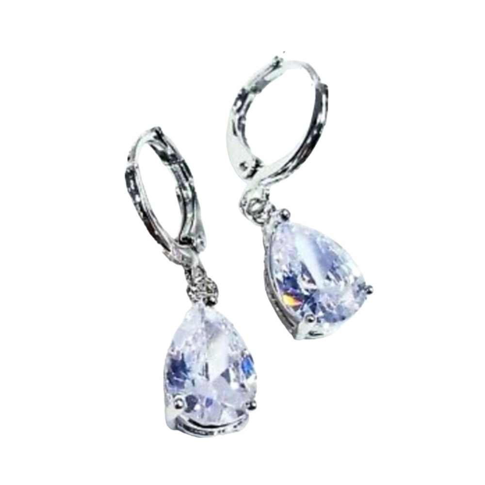 Gorgeous White Gold Plated Teardrop Earrings by Nikola Valenti - Picture 4 of 5